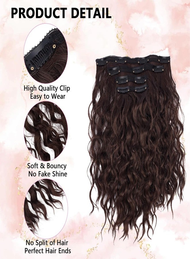 NICENEEDED 4 PCS Curly Clip In Hair Extensions, 13.8 Inch Dark Brown Short Spirally Curly Classic Extensions Clip Seamless Kinky Clip Ins, Soft Invisible Natural Hairpieces for Women - Image 5